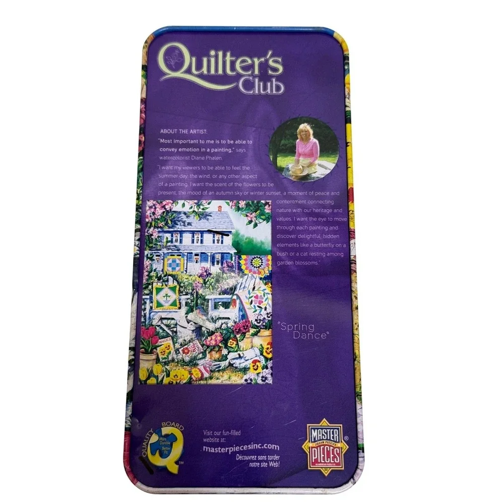 MasterPieces Quilters‎ Club Spring Dance 500 Piece Puzzle Diane Phalen Art Tin